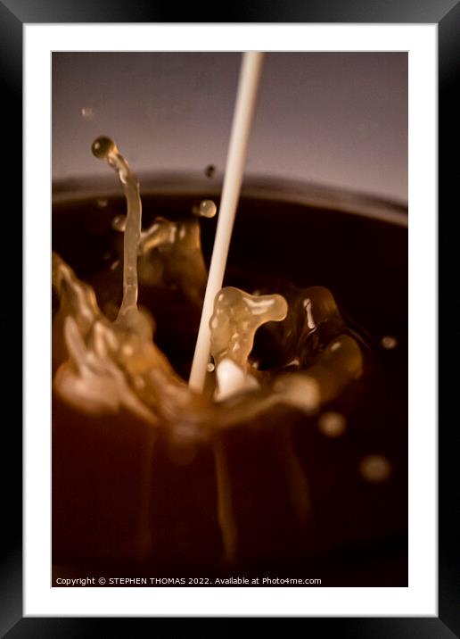 Milk-Coffee Chaos  Framed Mounted Print by STEPHEN THOMAS