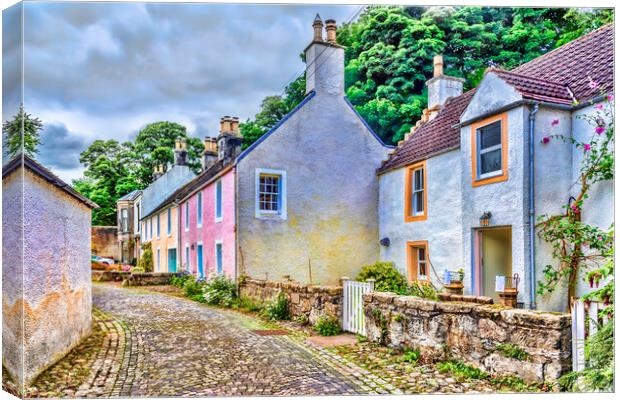 Cobbled Street Culross Canvas Print by Valerie Paterson