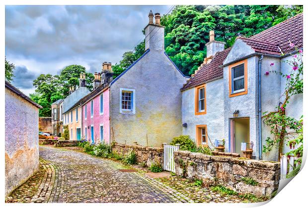 Cobbled Street Culross Print by Valerie Paterson