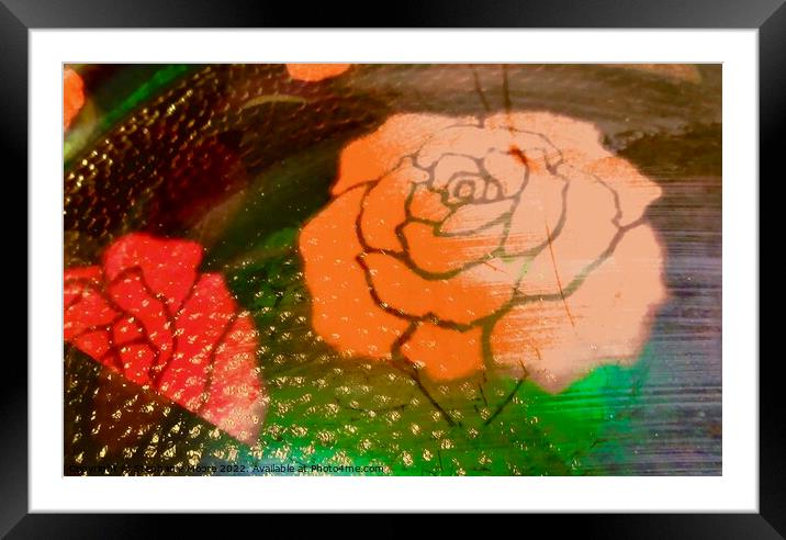 Abstract roses Framed Mounted Print by Stephanie Moore