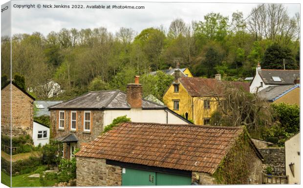 Village of Brockweir by the River Wye Gloucestershire  Canvas Print by Nick Jenkins