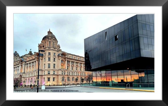 Old Meets New, Liverpool Waterfront Framed Mounted Print by Michele Davis