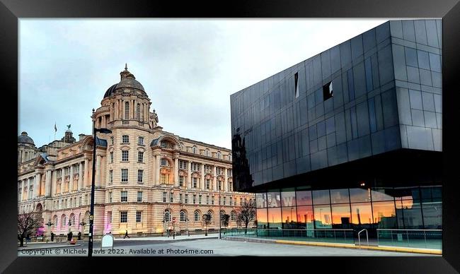 Old Meets New, Liverpool Waterfront Framed Print by Michele Davis