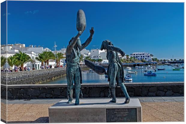 Los Buches in Arrecife Canvas Print by Joyce Storey