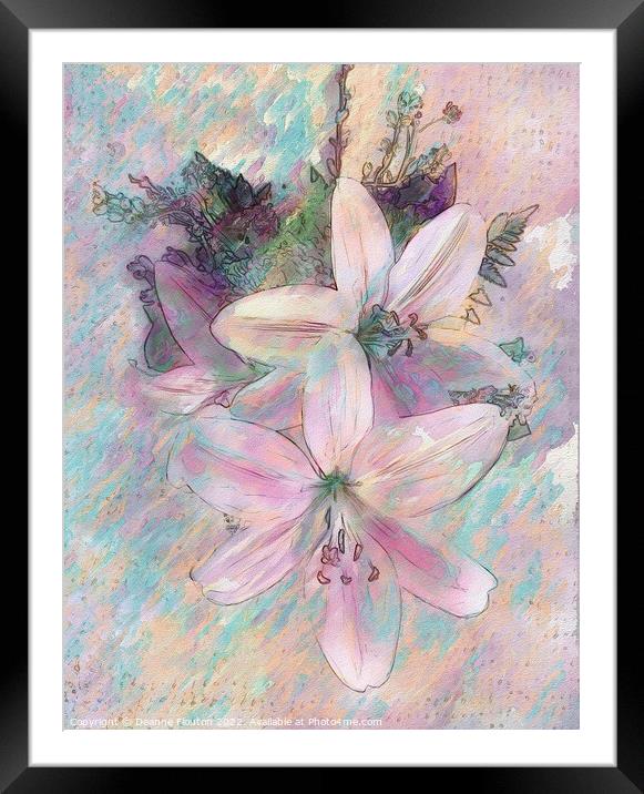 Blushing Beauty Lilies Framed Mounted Print by Deanne Flouton