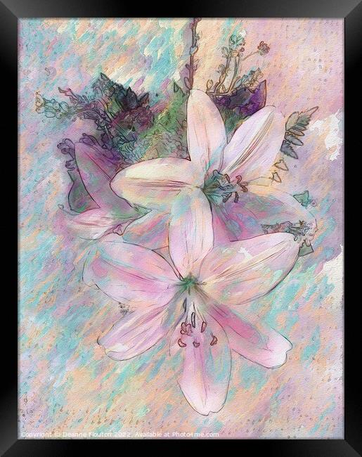 Blushing Beauty Lilies Framed Print by Deanne Flouton