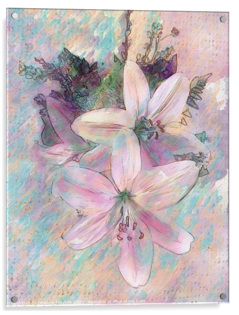 Blushing Beauty Lilies Acrylic by Deanne Flouton