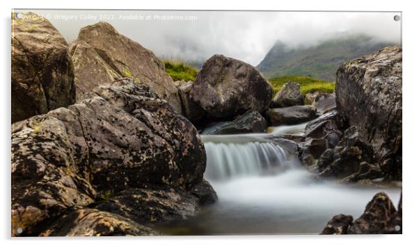 A Rocky waterfall at Scafell pike the highest moun Acrylic by Gregory Culley