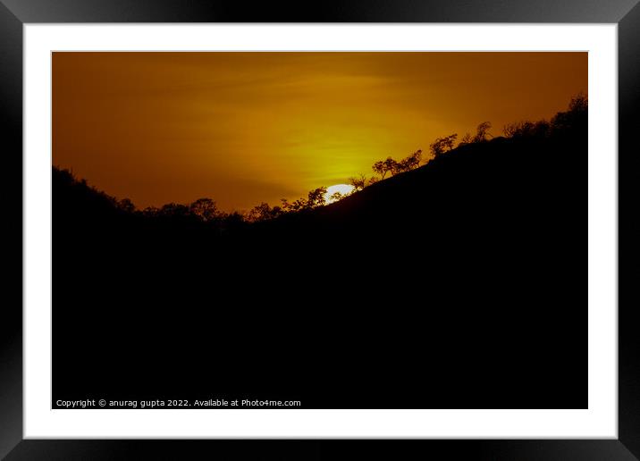 Kumbhalgarh sunset Framed Mounted Print by anurag gupta