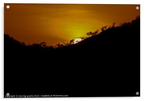 Kumbhalgarh sunset Acrylic by anurag gupta