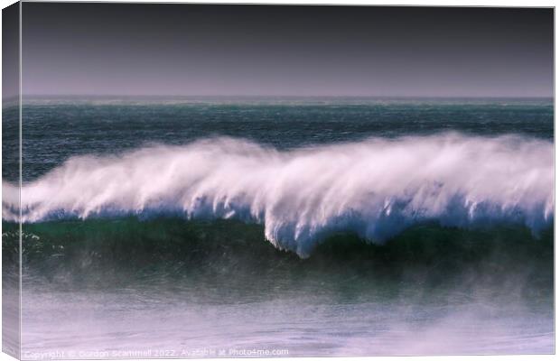 Wild wave action at Fistral Bay in Newquay, Cornwa Canvas Print by Gordon Scammell