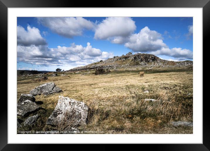 The rugged Stowes Hill on the wild Bodmin Moor in  Framed Mounted Print by Gordon Scammell