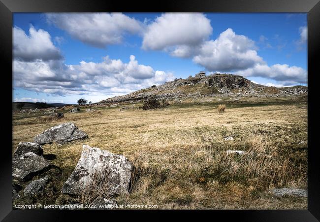 The rugged Stowes Hill on the wild Bodmin Moor in  Framed Print by Gordon Scammell