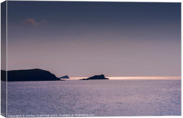 Evening light over a calm, peaceful Fistral Bay in Canvas Print by Gordon Scammell