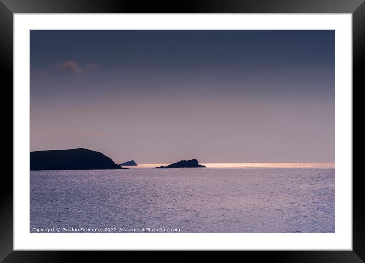 Evening light over a calm, peaceful Fistral Bay in Framed Mounted Print by Gordon Scammell