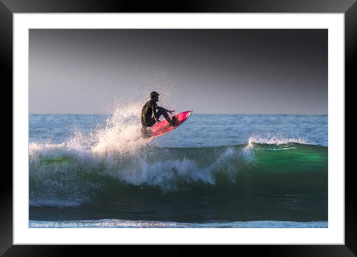 Spectacular surfing action at Fistral in Newquay,  Framed Mounted Print by Gordon Scammell