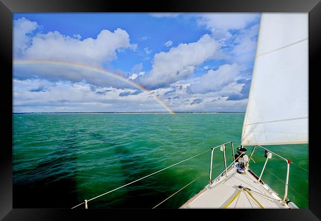 Rainbows off the port bow Framed Print by Gary Eason