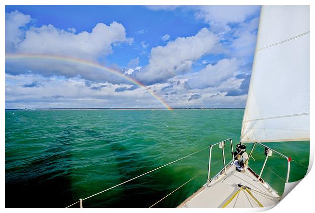 Rainbows off the port bow Print by Gary Eason