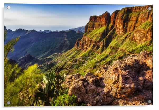 Tenerife Mountains Landscape Acrylic by Artur Bogacki