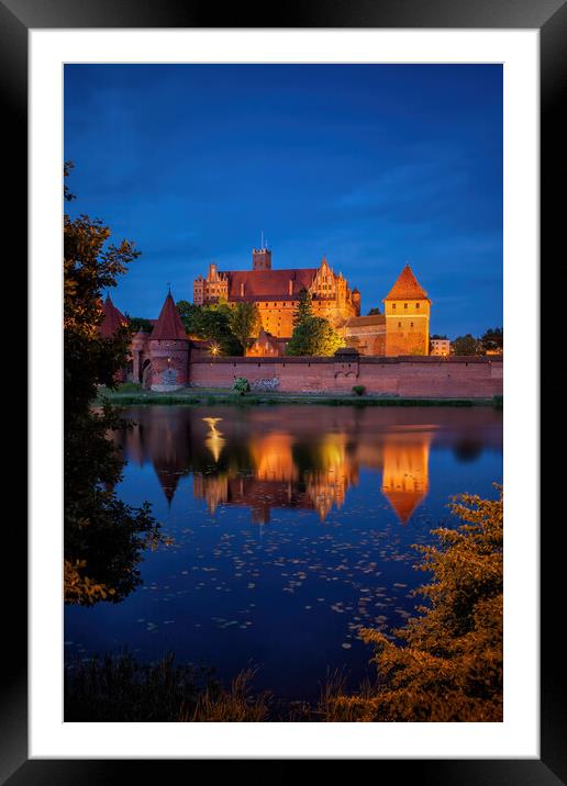 Malbork Castle by Night in Poland Framed Mounted Print by Artur Bogacki