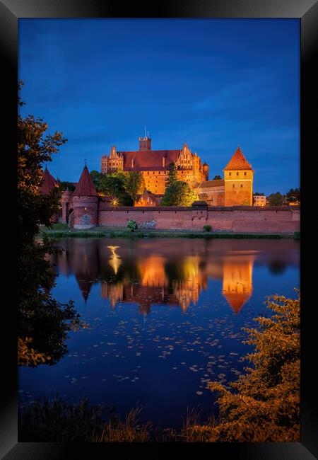 Malbork Castle by Night in Poland Framed Print by Artur Bogacki