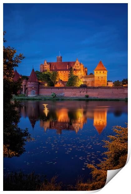 Malbork Castle by Night in Poland Print by Artur Bogacki