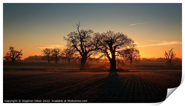 Hertfordshire Sunrise Print by Stephen Oliver