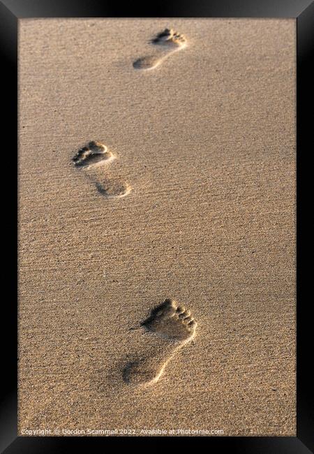 Footprints in the sand on Fistral Beach in Newquay Framed Print by Gordon Scammell