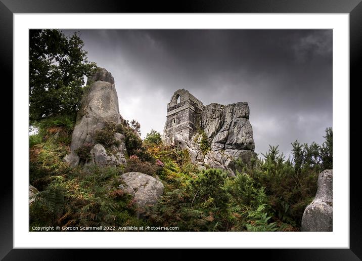 The atmospheric mysterious 15th century Roche Rock Framed Mounted Print by Gordon Scammell