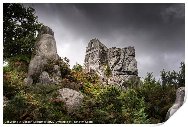The atmospheric mysterious 15th century Roche Rock Print by Gordon Scammell
