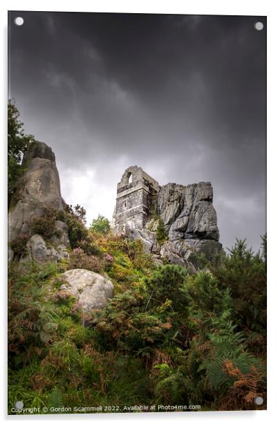 The mysterious atmospheric 15th century Roche Rock Acrylic by Gordon Scammell