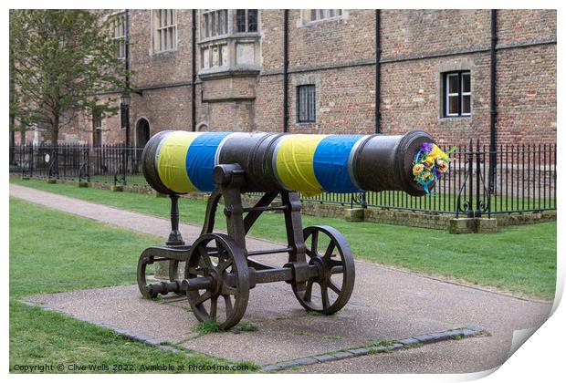 The cannon Ukrainan colours. Print by Clive Wells