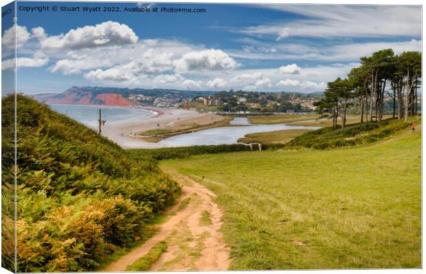 Budleigh Salterton from South West Coast Path Canvas Print by Stuart Wyatt
