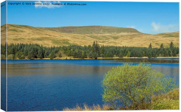 Fan Fawr and Beacons Reservoir Brecon Beacons Canvas Print by Nick Jenkins