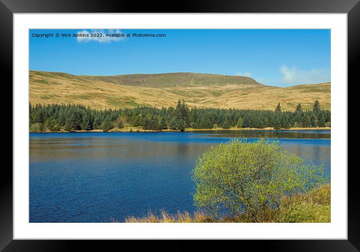 Fan Fawr and Beacons Reservoir Brecon Beacons Framed Mounted Print by Nick Jenkins