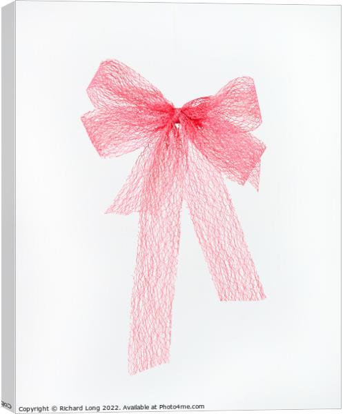 Pink lace bow  Canvas Print by Richard Long