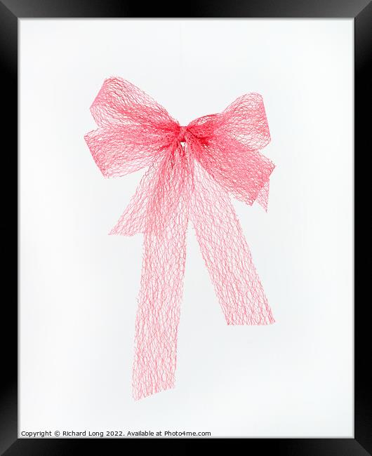Pink lace bow  Framed Print by Richard Long
