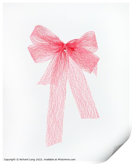 Pink lace bow  Print by Richard Long