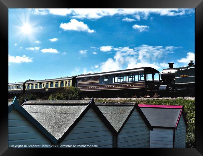 Majestic Steam Train Journey Framed Print by Stephen Hamer