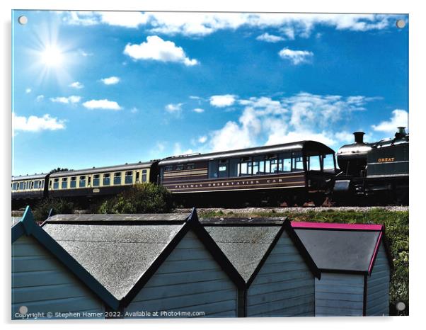 Majestic Steam Train Journey Acrylic by Stephen Hamer
