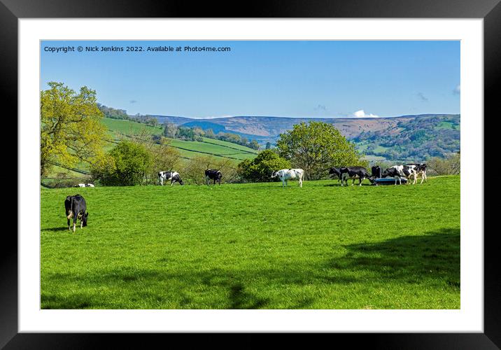 Farming Country Black Mountains in Background Framed Mounted Print by Nick Jenkins