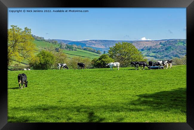 Farming Country Black Mountains in Background Framed Print by Nick Jenkins