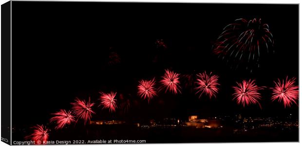 Festive Fireworks, Grand Harbour, Malta Canvas Print by Kasia Design