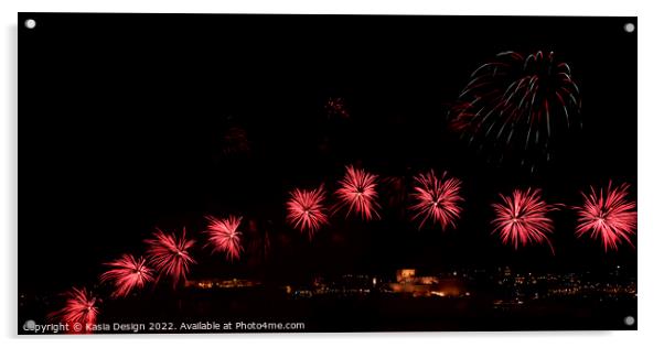 Festive Fireworks, Grand Harbour, Malta Acrylic by Kasia Design