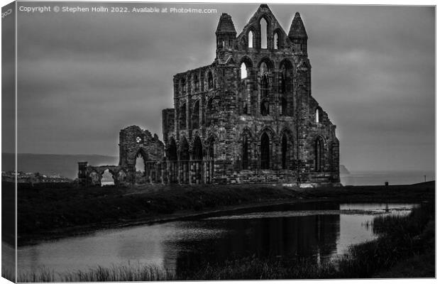 Majestic ruins overlooking the water Canvas Print by Stephen Hollin