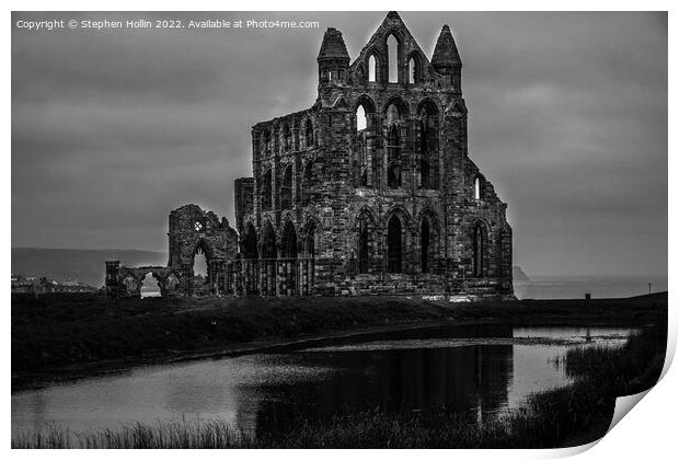 Majestic ruins overlooking the water Print by Stephen Hollin