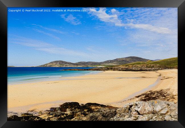 Scottish Beach Outer Hebrides Scotland  Framed Print by Pearl Bucknall