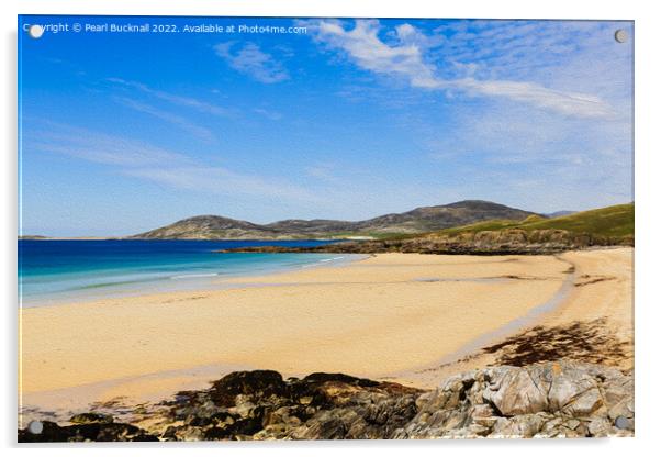 Scottish Beach Outer Hebrides Scotland  Acrylic by Pearl Bucknall