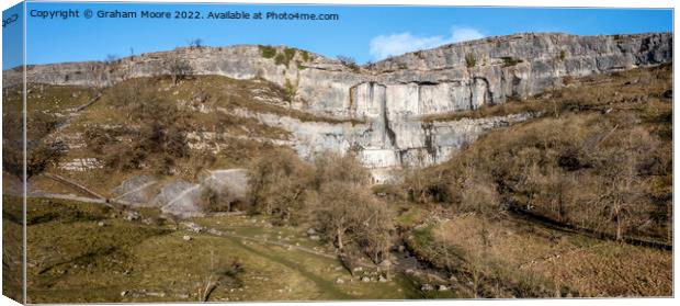 Malham Cove elevated view panorama Canvas Print by Graham Moore