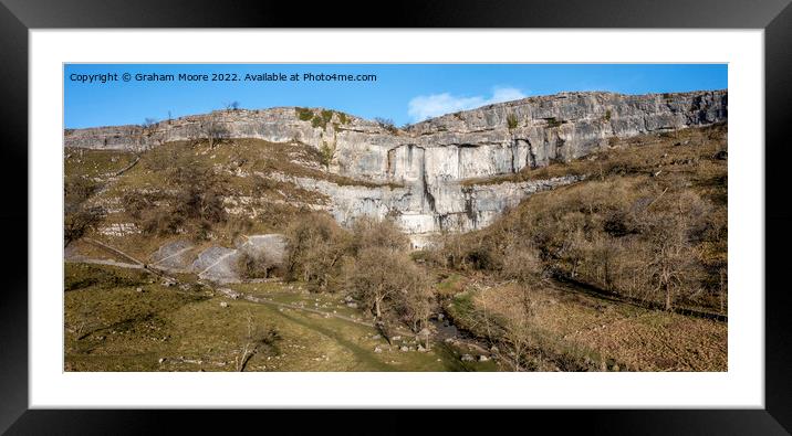 Malham Cove elevated view panorama Framed Mounted Print by Graham Moore